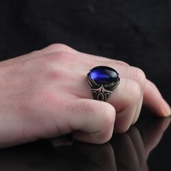 925 Sterling Silver Men's Ring With Zircon Stone - 3