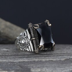 925 Sterling Silver Men's Ring With Zircon Stone - Luxury Jewelry