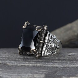 925 Sterling Silver Men's Ring With Zircon Stone - 2