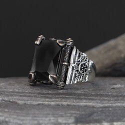 925 Sterling Silver Men's Ring With Zircon Stone - 2