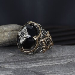 925 Sterling Silver Men's Ring With Zircon Stone - Luxury Jewelry