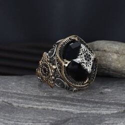 925 Sterling Silver Men's Ring With Zircon Stone - 2