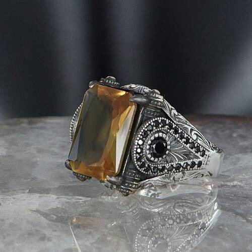 925 Sterling Silver Men's Ring With Zultanite Stone - 3