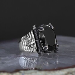 Armed Model Zircon Stone 925 Sterling Silver Men's Ring - Luxury Jewelry