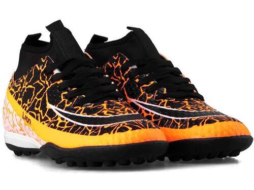 Astroturf Men's Sneakers Lion 1071 Socks - Orange/Black - 2