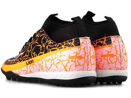 Astroturf Men's Sneakers Lion 1071 Socks - Orange/Black - 3