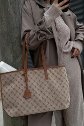 Barcelona Monogram Tan Shoulder Bag - BestOf Bag