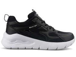 Bestof 376 Women's Sneakers Ankle - Black/White - BestOf Shoes