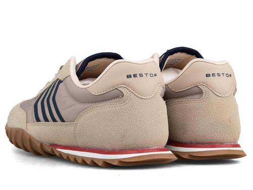 Bestof B-508 حذاء رياضي رجالي جلد - بيج - 3
