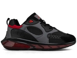 Boulder 2045 Men's Sneakers Leather - Black/Red - BestOf Shoes