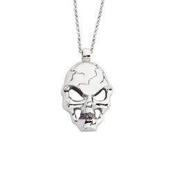 Broken Skull Men's Silver Necklace - Elegant Jewelry