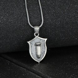 Bullet Model 925 Sterling Silver Men's Necklace - Luxury Jewelry