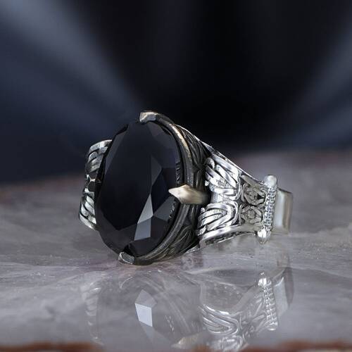 Chain Series 925 Sterling Silver Men's Ring With Zircon Stone - 2