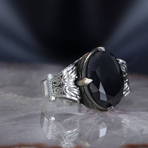 Chain Series 925 Sterling Silver Men's Ring With Zircon Stone - 3