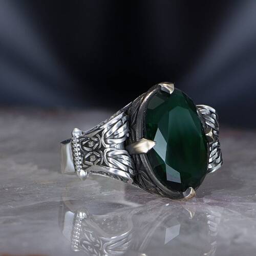 Chain Series 925 Sterling Silver Men's Ring With Zircon Stone - 2