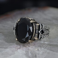 Chain Series 925 Sterling Silver Men's Ring With Zircon Stone - Luxury Jewelry