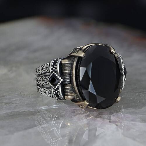 Chain Series 925 Sterling Silver Men's Ring With Zircon Stone - 2