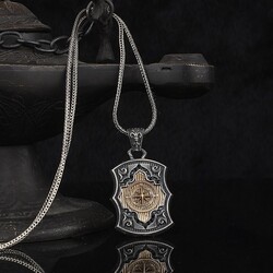 Compass Model 925 Sterling Silver Men's Necklace - Luxury Jewelry