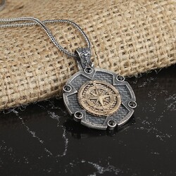 Compass Model 925 Sterling Silver Men's Necklace - Luxury Jewelry