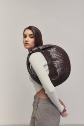 Donna Braided Dark Brown Shoulder Bag - BestOf Bag