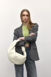 Donna Braided White Shoulder Bag - BestOf Bag