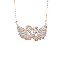 Double Swans Silver Necklace - Elegant Jewelry