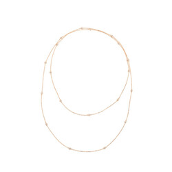 Double Wrapped Zircon Stone Silver Necklace - Luxury Jewelry