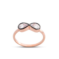 Endless Drop Rose Silver Ring - Elegant Jewelry