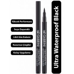 Gabrini Liquid Eyeliner Waterproof Pencil Black - Vip Beauty