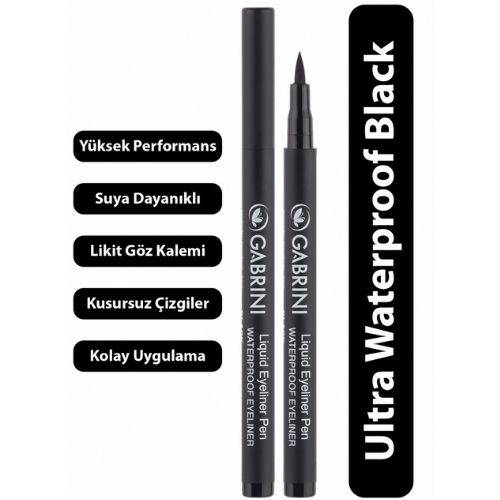 Gabrini Liquid Eyeliner Waterproof Pencil Black - 1