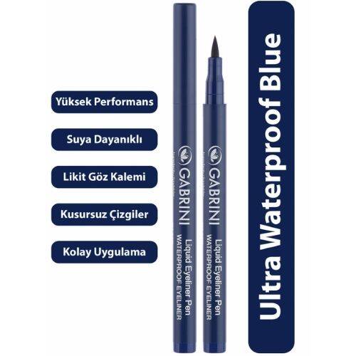 Gabrini Liquid Eyeliner Waterproof Pencil Blue - 1