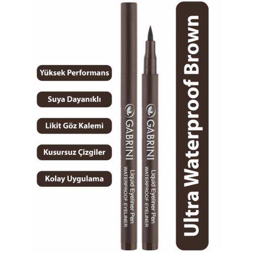 Gabrini Liquid Eyeliner Waterproof Pencil Brown - 1