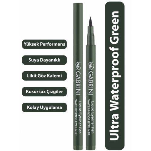 Gabrini Liquid Eyeliner Waterproof Pencil Green - 1