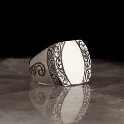 Handmade Pencil Workmanship 925 Sterling Silver Men's Ring - Luxury Jewelry