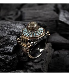 Islamic Master Design Kubbetü's-Sahre Silver Men's Ring - Luxury Jewelry