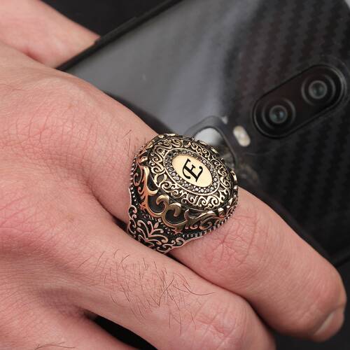 Letter Written 925 Sterling Silver Men's Ring - 3