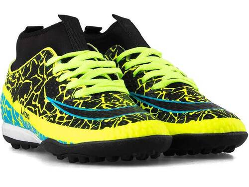 Lion 1071 Men's Sneakers Astroturf Socks - Yellow/Black - 2