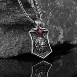 Lion Model 925 Sterling Silver Men's Necklace - Luxury Jewelry