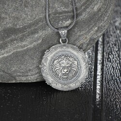 Lion Model 925 Sterling Silver Men's Necklace - Luxury Jewelry
