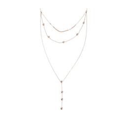 Long Chain Silver Necklace With Ball Pendant - Elegant Jewelry