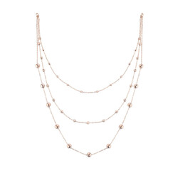 Long Silver Necklace With Rows - Luxury Jewelry