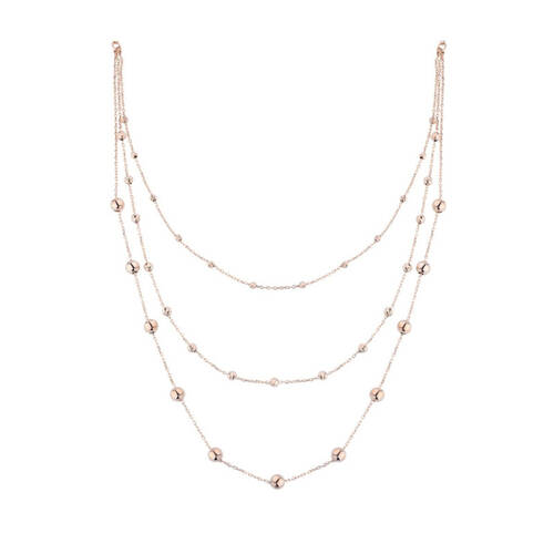 Long Silver Necklace With Rows - 1