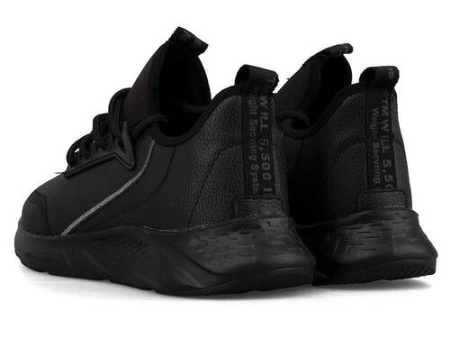 حذاء رياضي رجالي Racing 105 جلد - أسود/أسود - 3