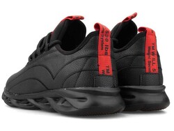 Men's Sneakers Racing 101 Leather - Black/Red - 3