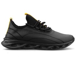 Men's Sneakers Racing 101 Leather - Black/Yellow - BestOf Shoes