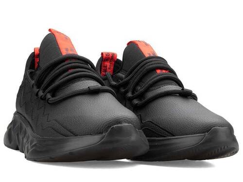 Men's Sneakers Racing 102 Leather - Black/Red - 2