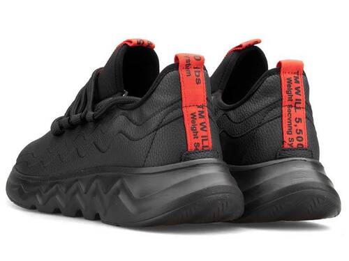 Men's Sneakers Racing 102 Leather - Black/Red - 3