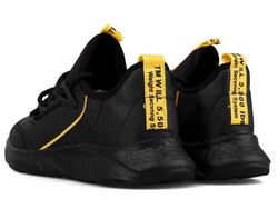 Men's Sneakers Racing 105 Leather - Black/Yellow - 3