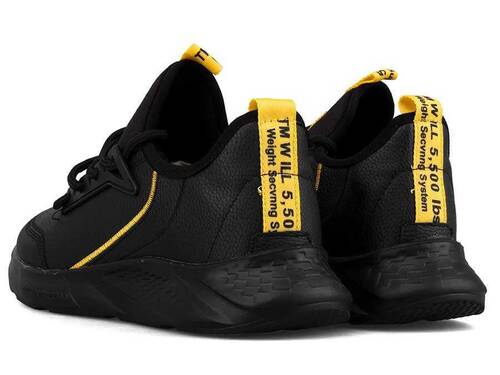 Men's Sneakers Racing 105 Leather - Black/Yellow - 3