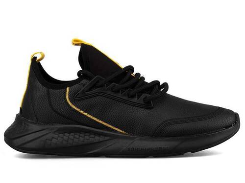 Men's Sneakers Racing 105 Leather - Black/Yellow - 1